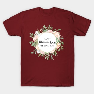 Happy Mothers Day Watercolor Rose Flowers Bouquet T-Shirt